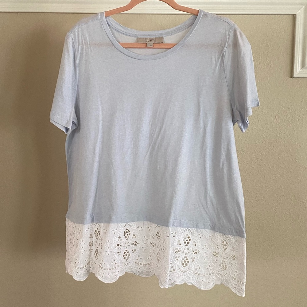 Loft Lace Hem Tee